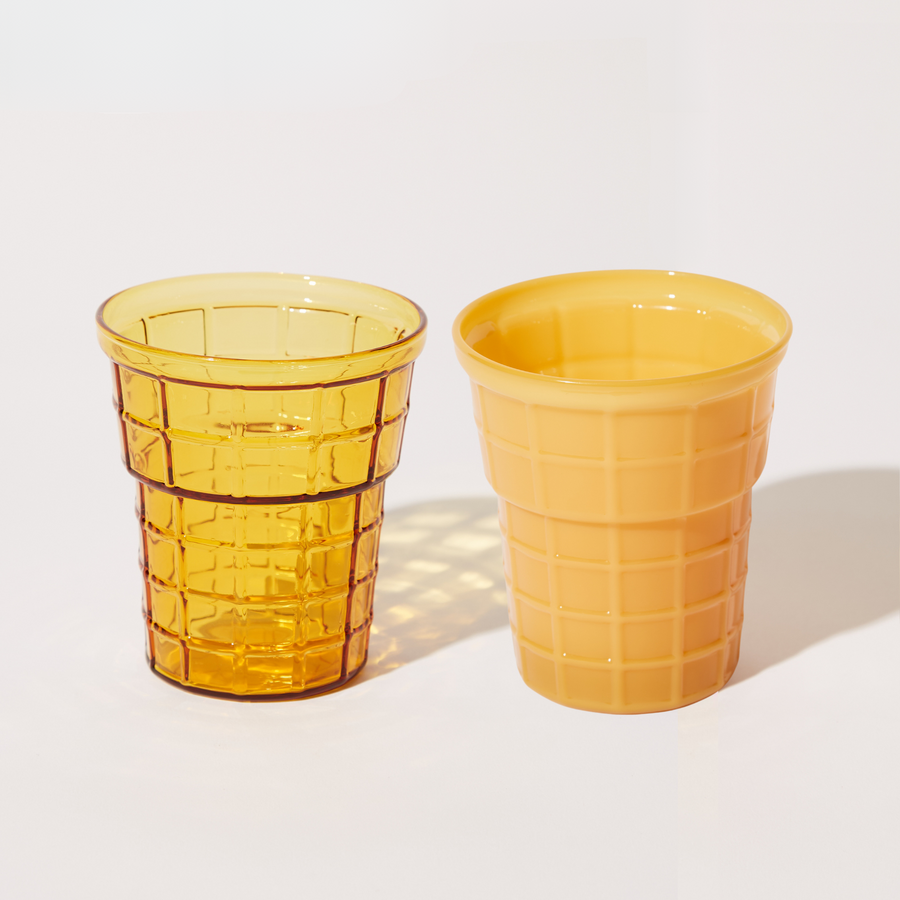 CONEY SET OF 2 CUPS IN YELLOW + LIGHT TOPAZ